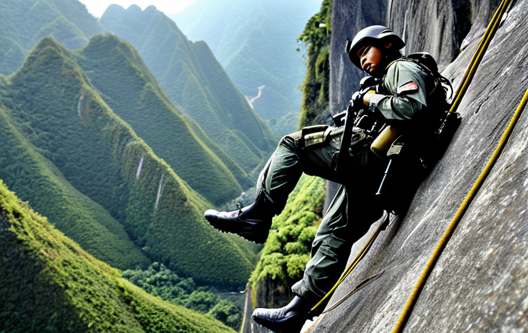 공군의 공군 특수부대 훈련 과정 - **

A group of Thai Air Force Special Operations trainees, fully clothed in standard military unifor...