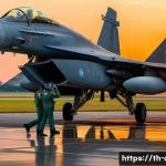 공군의 공군병 직책 및 역할 - A detailed scene of Thai Air Force personnel conducting precision pre-flight inspections on a modern...