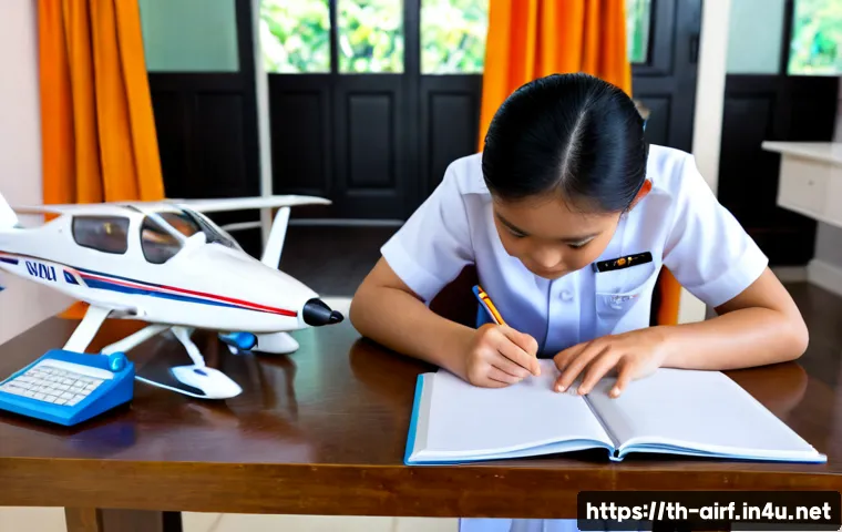 공군 사관학교 입학 조건 - Photorealistic Thai high school student in a neat white short-sleeved uniform studying aviation acad...